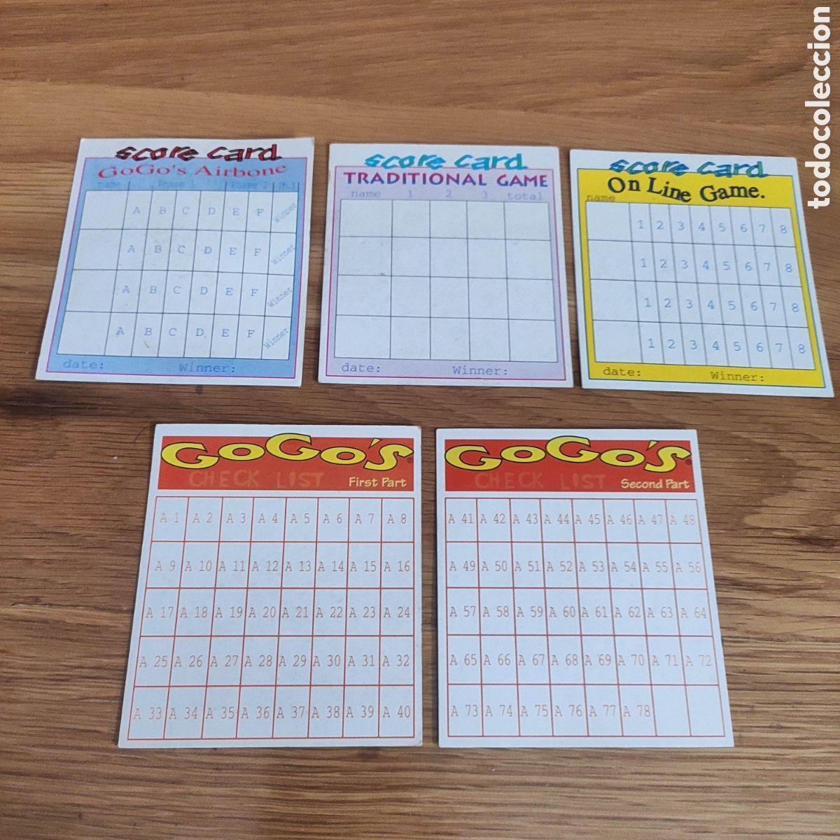 Juegos antiguos: TARJETAS Y CHECKLISTS ORIGINALES JUEGO GOGOS - Foto 2