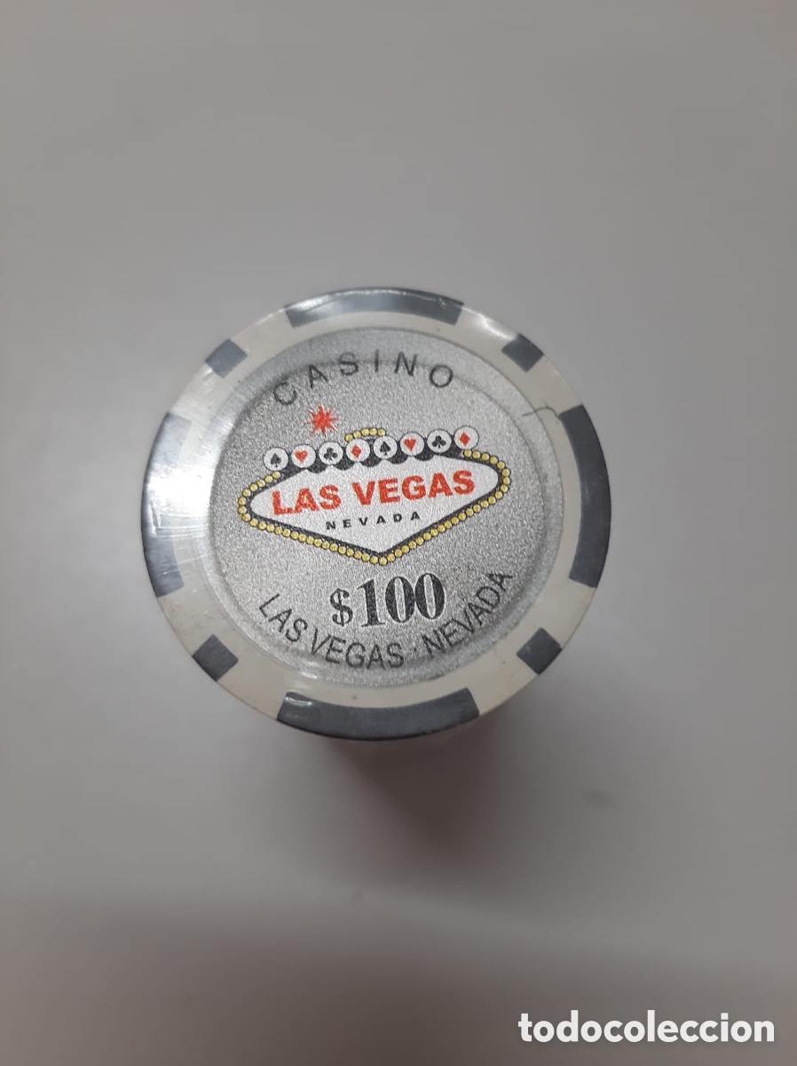 Juegos antiguos: Fichas de p&oacute;quer - (25) &rdquo;100&rdquo; Las Vegas - Foto 2