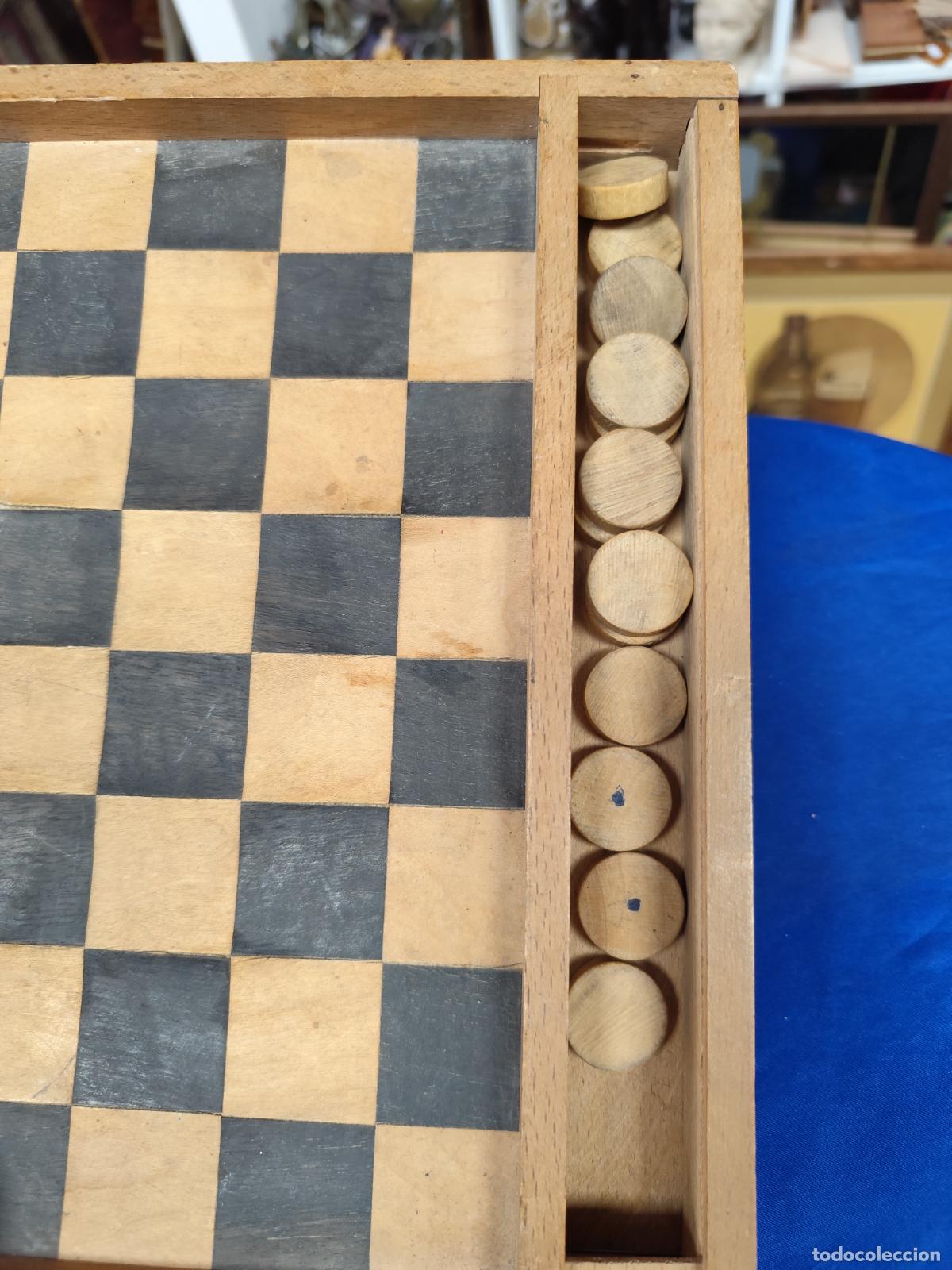 Juegos antiguos: TABLERO AJEDREZ DAMERO BACKGAMMON EN MADERA - Foto 2