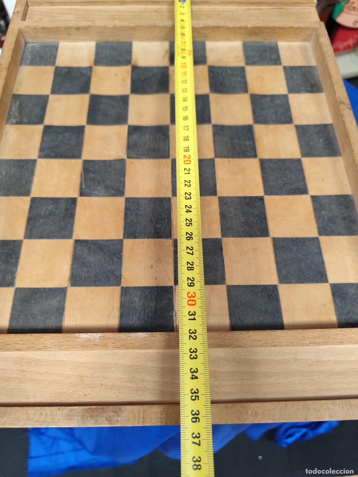 Juegos antiguos: TABLERO AJEDREZ DAMERO BACKGAMMON EN MADERA - Foto 4