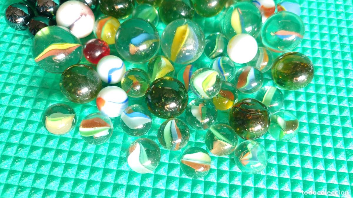 Juegos antiguos: LOTE CANICAS DE COLORES - Foto 4