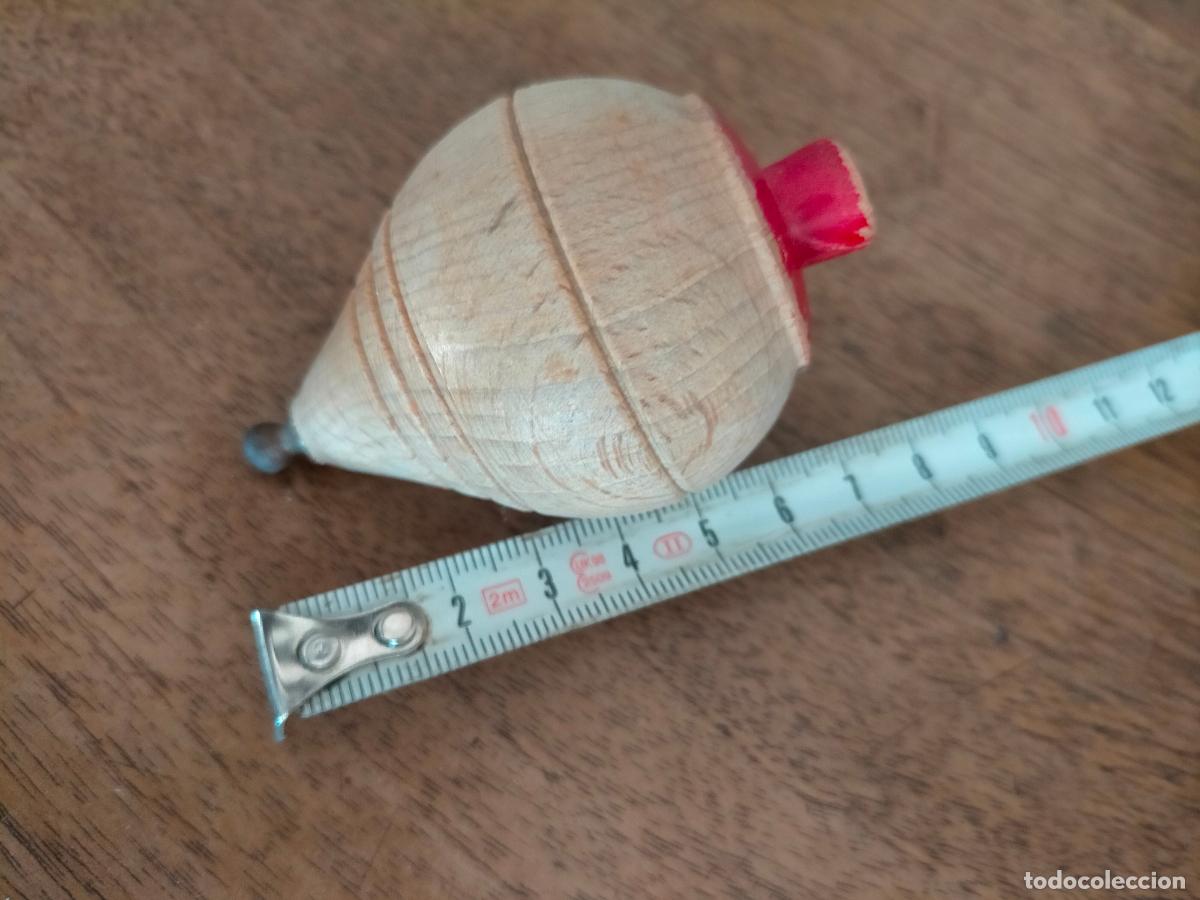 Juegos antiguos: Peonza de madera pintada antigua - Foto 5