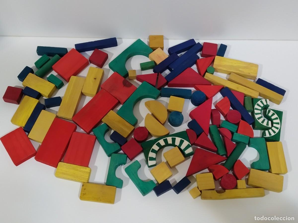 Juegos antiguos: ANTIGUAS PIEZAS DE CONSTRUCCI&Oacute;N DE MADERA - Foto 1