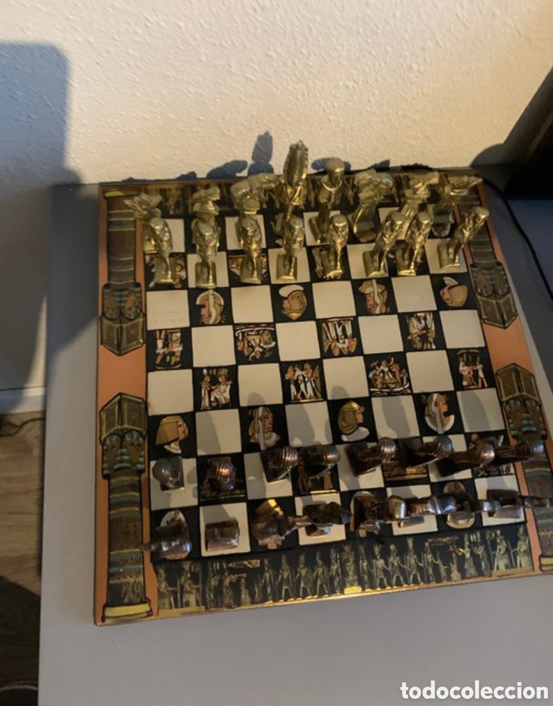 Juegos antiguos: Ajedrez de lujo de Egipto de metal - Foto 2