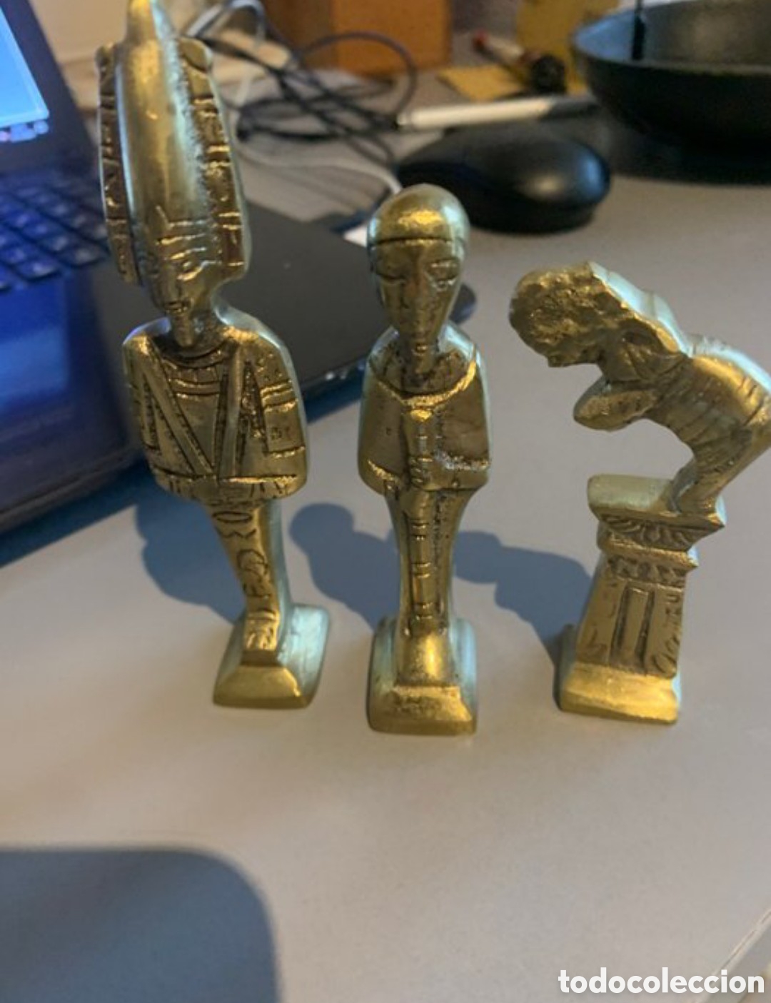 Juegos antiguos: Ajedrez de lujo de Egipto de metal - Foto 3