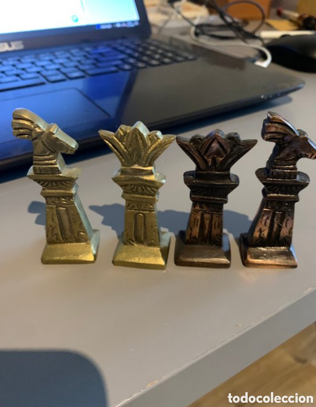 Juegos antiguos: Ajedrez de lujo de Egipto de metal - Foto 9
