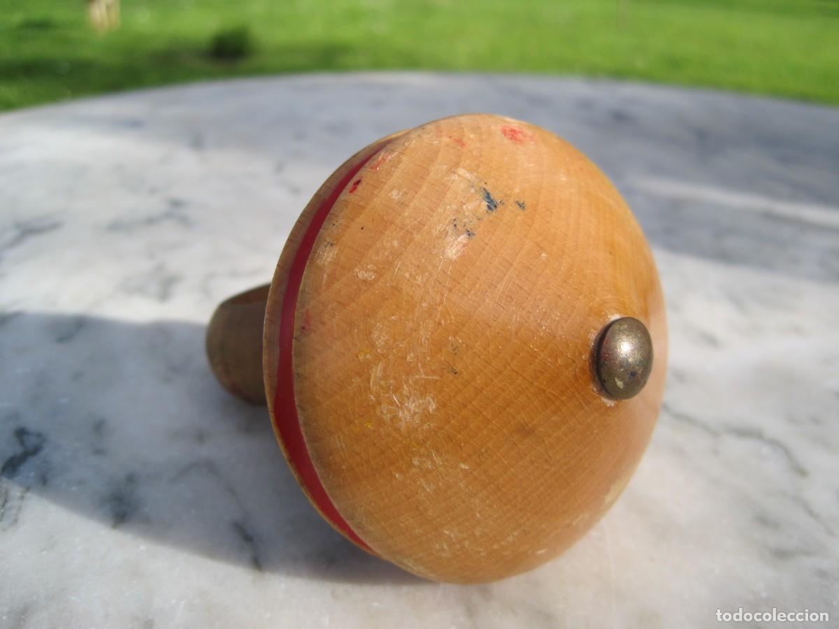 Juegos antiguos: PEONZA DE MADERA - TROMPO - Foto 5