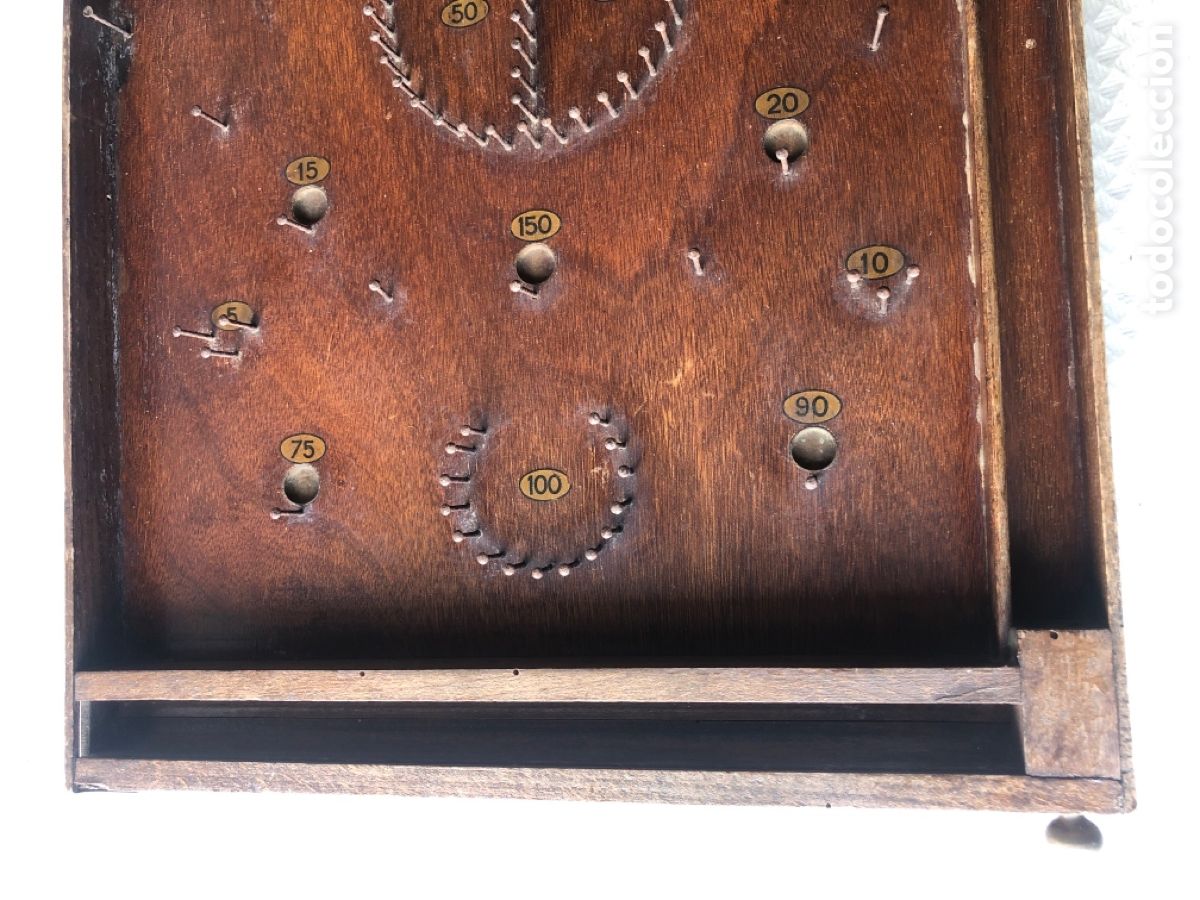 Juegos antiguos: Antiguo y raro PIN BALL de madera - Foto 3