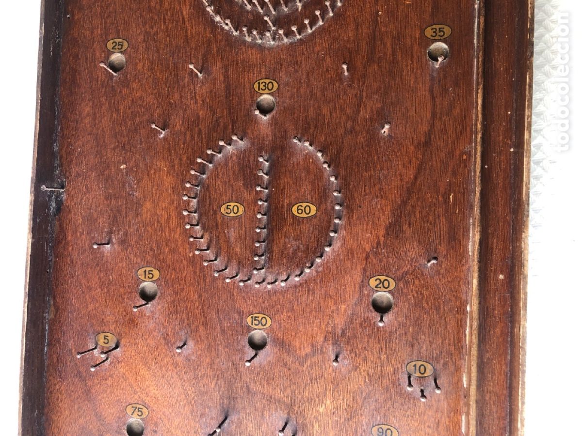 Juegos antiguos: Antiguo y raro PIN BALL de madera - Foto 4