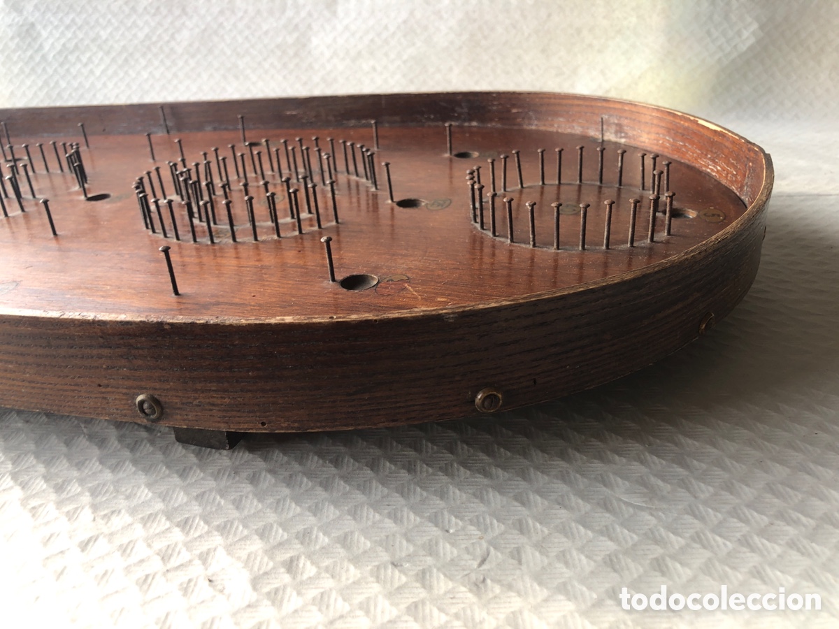 Juegos antiguos: Antiguo y raro PIN BALL de madera - Foto 8
