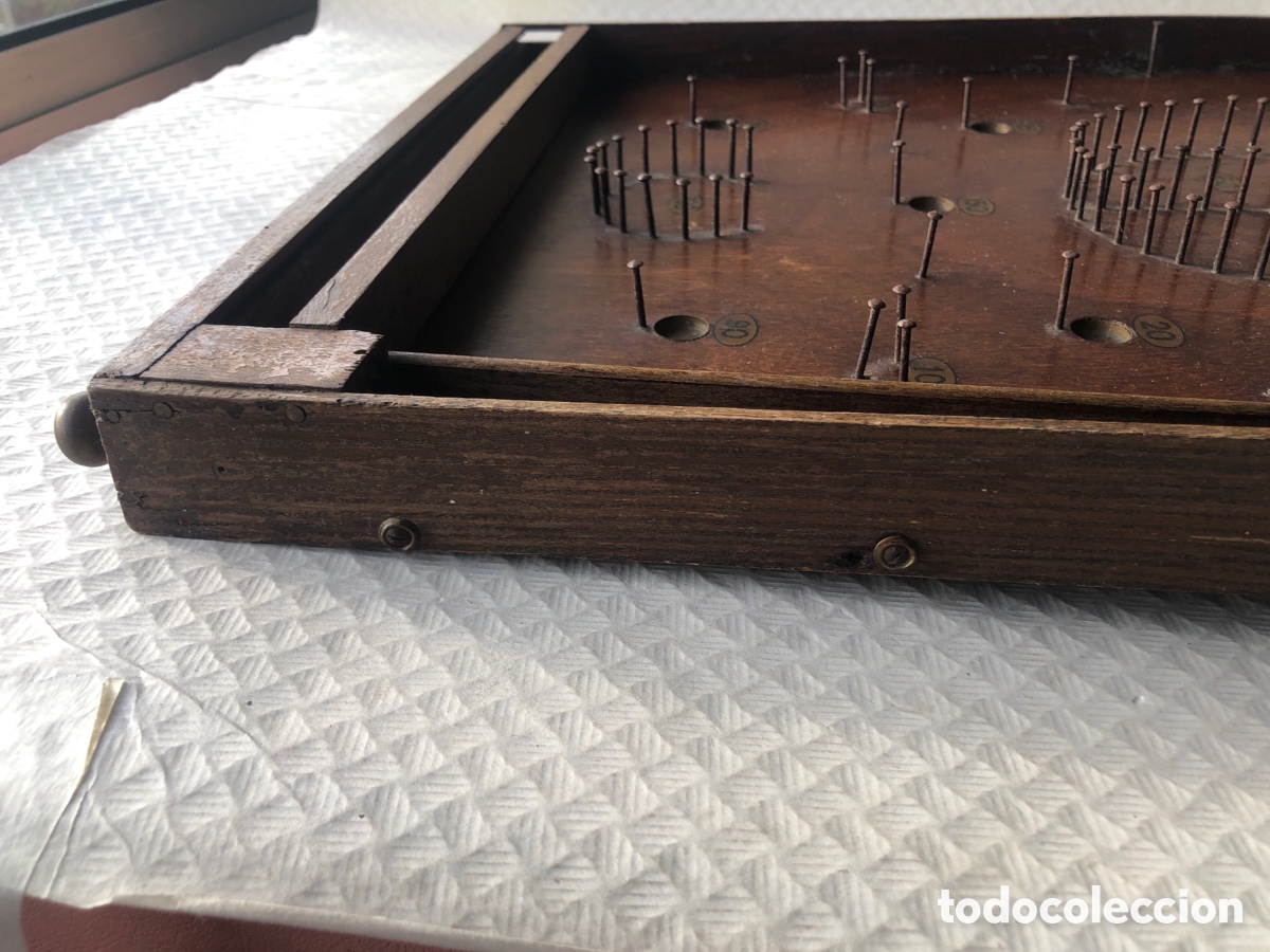 Juegos antiguos: Antiguo y raro PIN BALL de madera - Foto 9