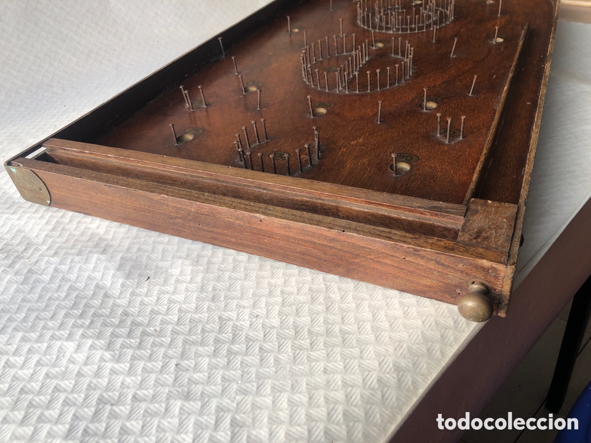 Juegos antiguos: Antiguo y raro PIN BALL de madera - Foto 10