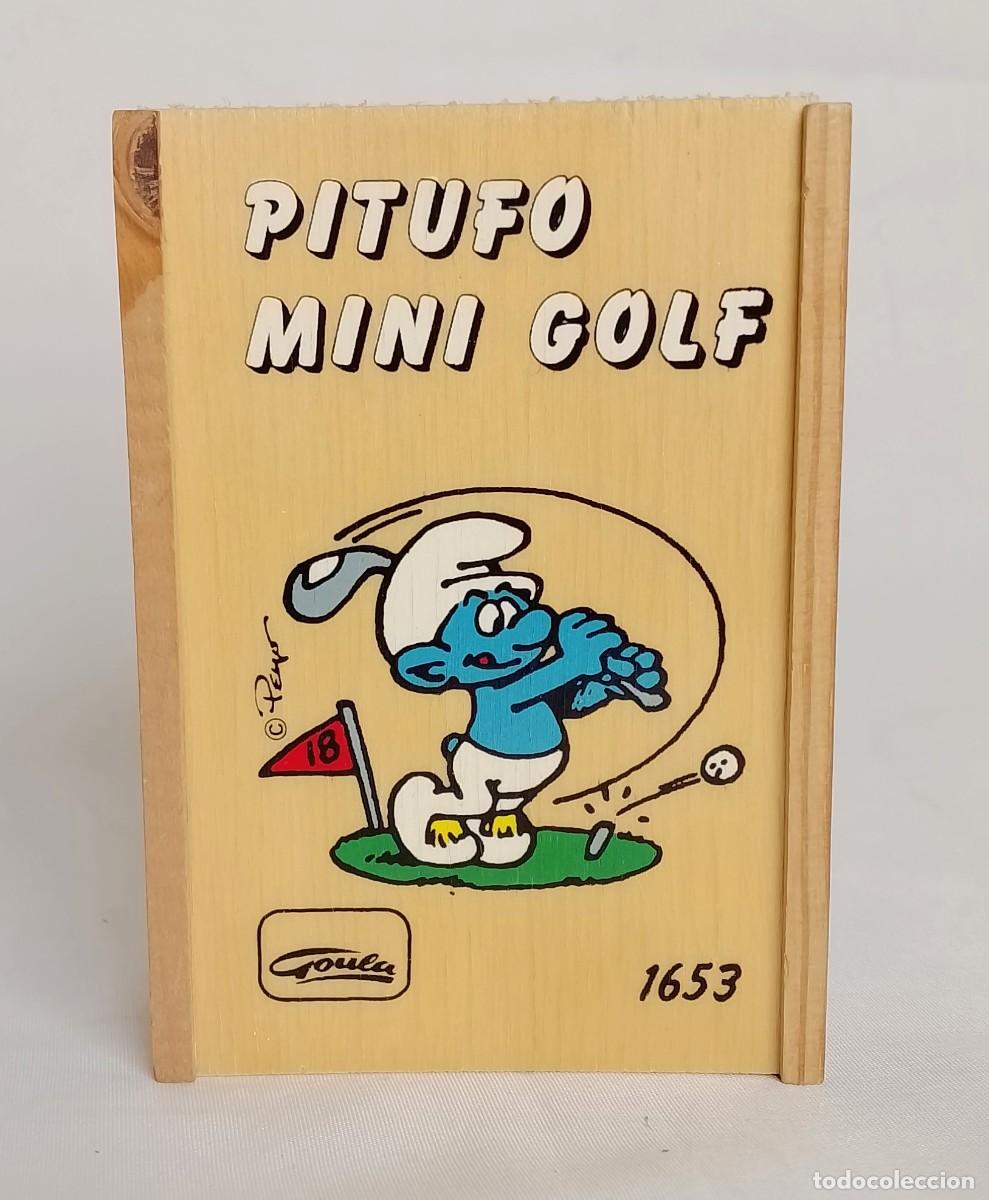 Juegos antiguos: PITUFOS MINI GOLF. MINI JUEGO EN MADERA DE GOULA - Foto 1