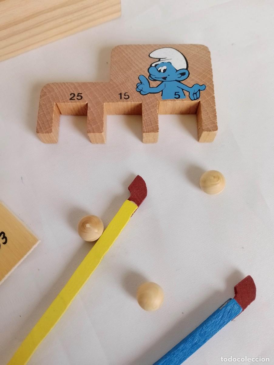 Juegos antiguos: PITUFOS MINI GOLF. MINI JUEGO EN MADERA DE GOULA - Foto 4