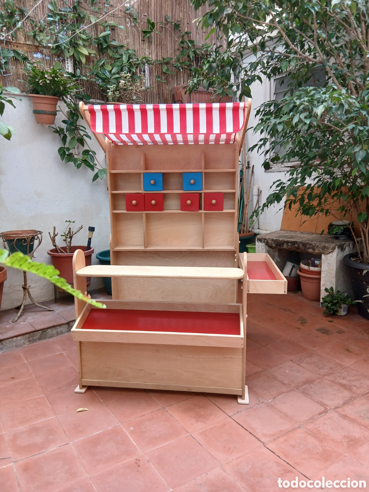 Juegos antiguos: Colmado infantil de madera - Foto 1