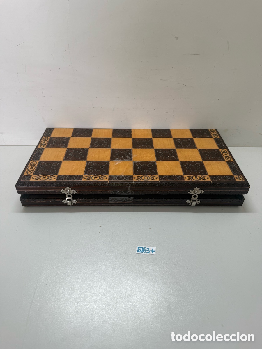 Juegos antiguos: Antiguo ajedrez, hecho a mano madera - Foto 7