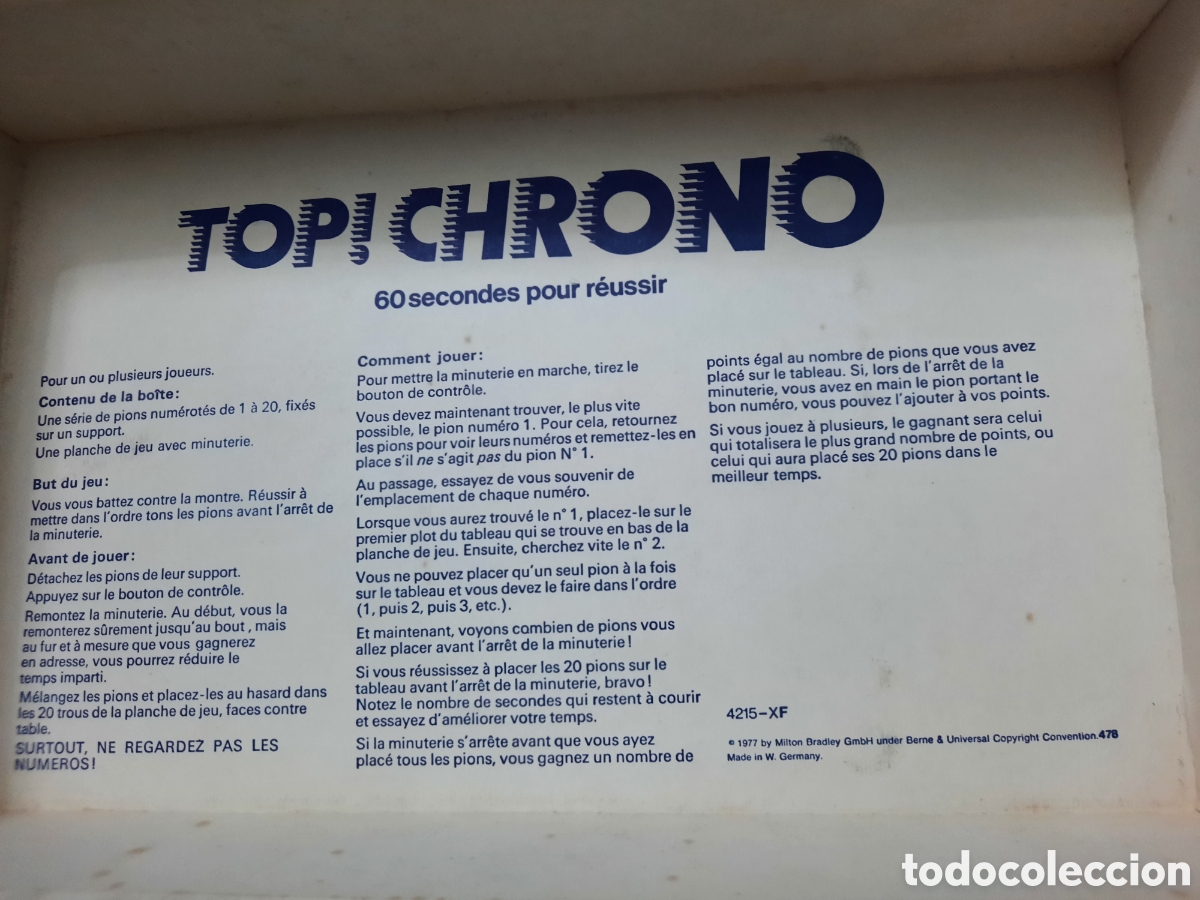 Juegos antiguos: TOP! CHRONO -Juego MB- A&ntilde;o 1979. - Foto 7