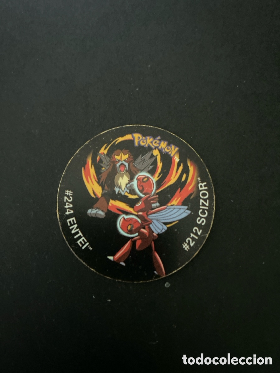 Juegos antiguos: Tazo league pokemon Entel y Scizor N*244,212 Matutano