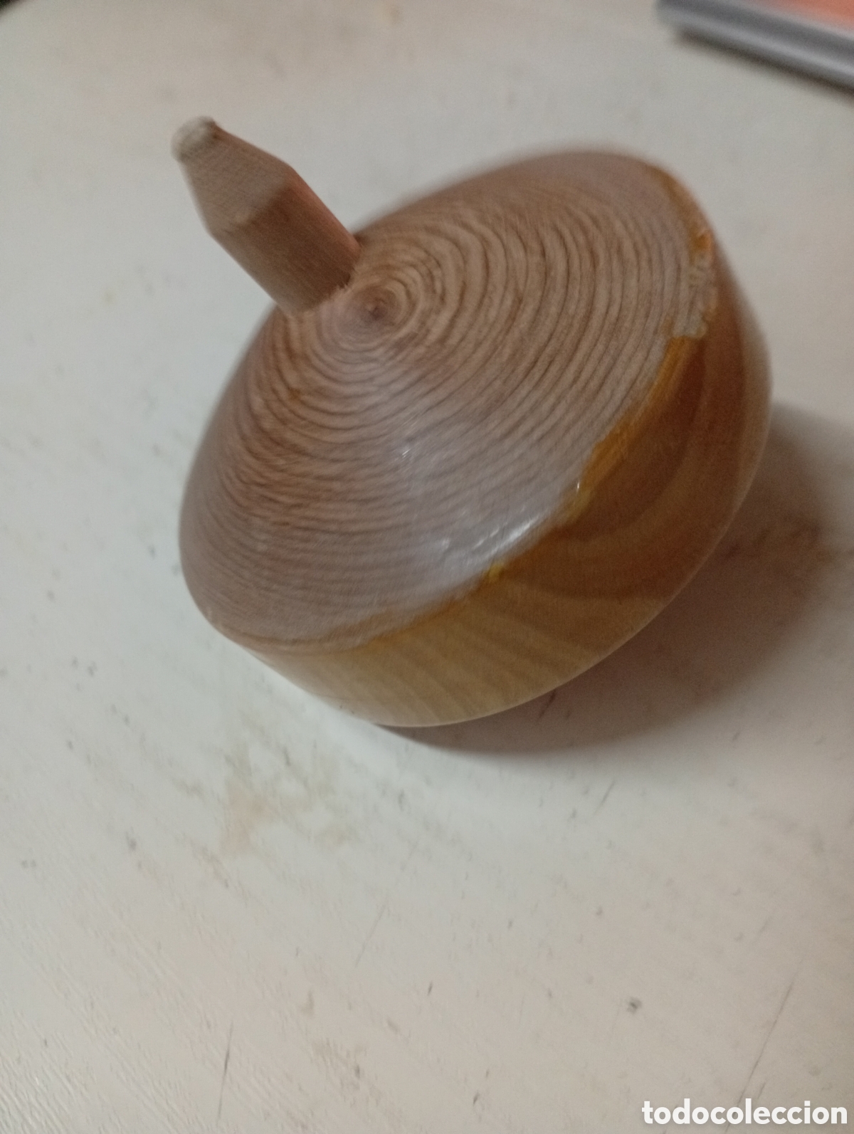 Juegos antiguos: Peonza de gruesa madera - Foto 3