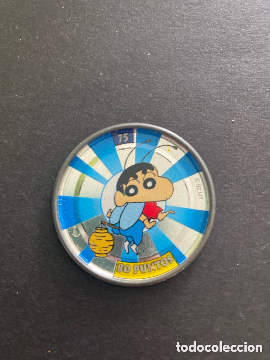 Juegos antiguos: Tazo metal Shin Chan N*75 Bollycao .