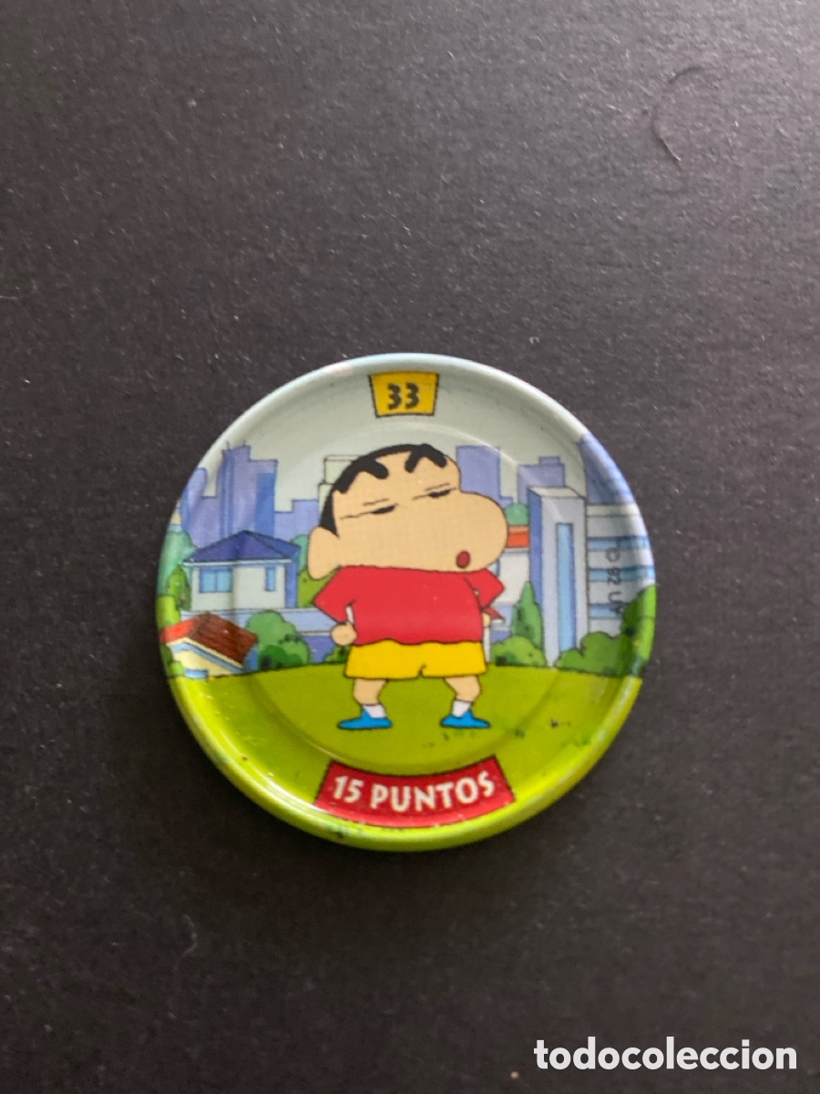 Juegos antiguos: Tazo metal Shin Chan N*33 Bollycao .