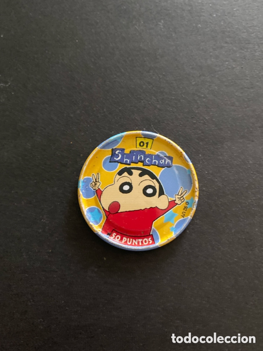 Juegos antiguos: Tazo metal Shin Chan N*1 Bollycao