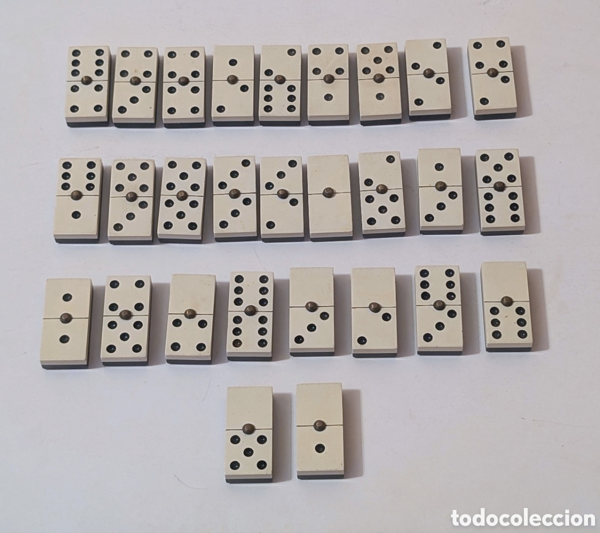 Juegos antiguos: Antiguo Estuche de madera Domino. Completo. - Foto 3