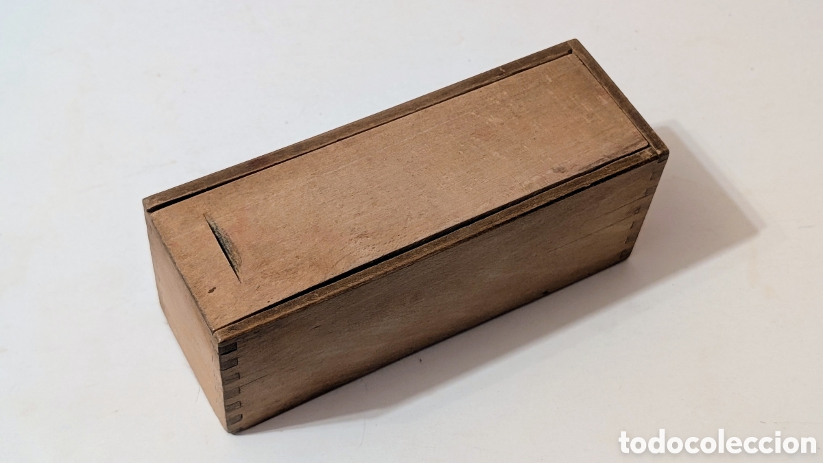Juegos antiguos: Antiguo Estuche de madera Domino. Completo. - Foto 4