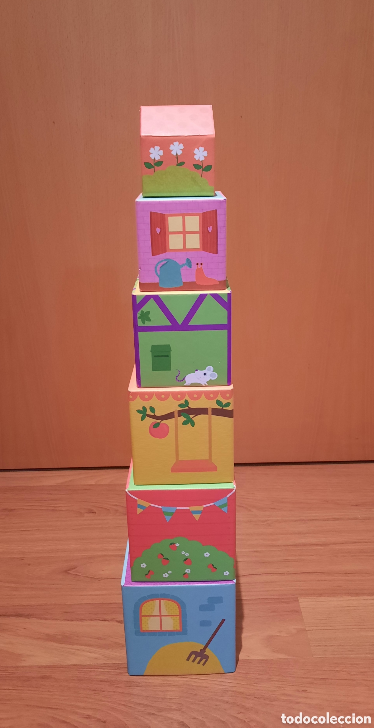 Juegos antiguos: Juego de cubos apilables - Foto 2
