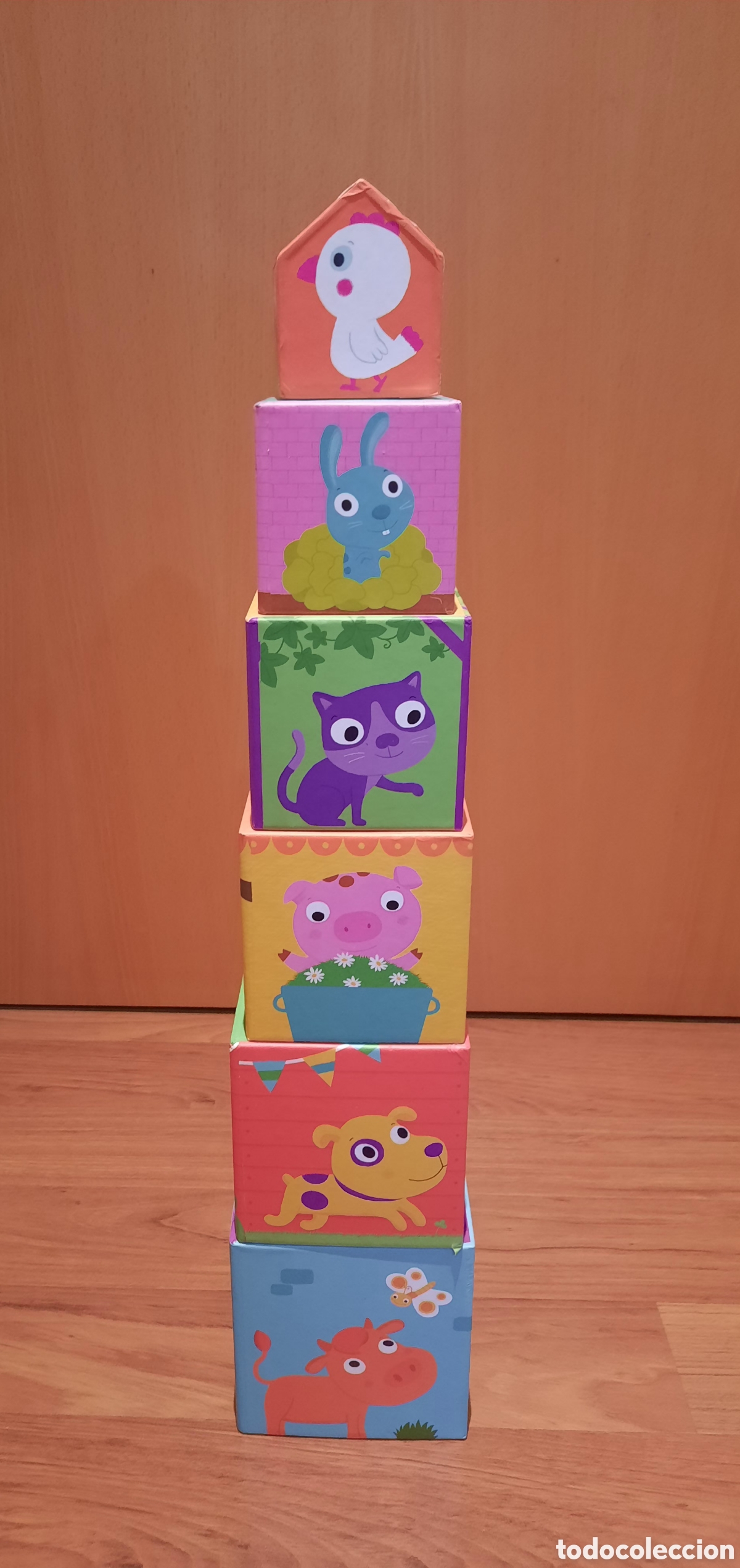 Juegos antiguos: Juego de cubos apilables - Foto 3