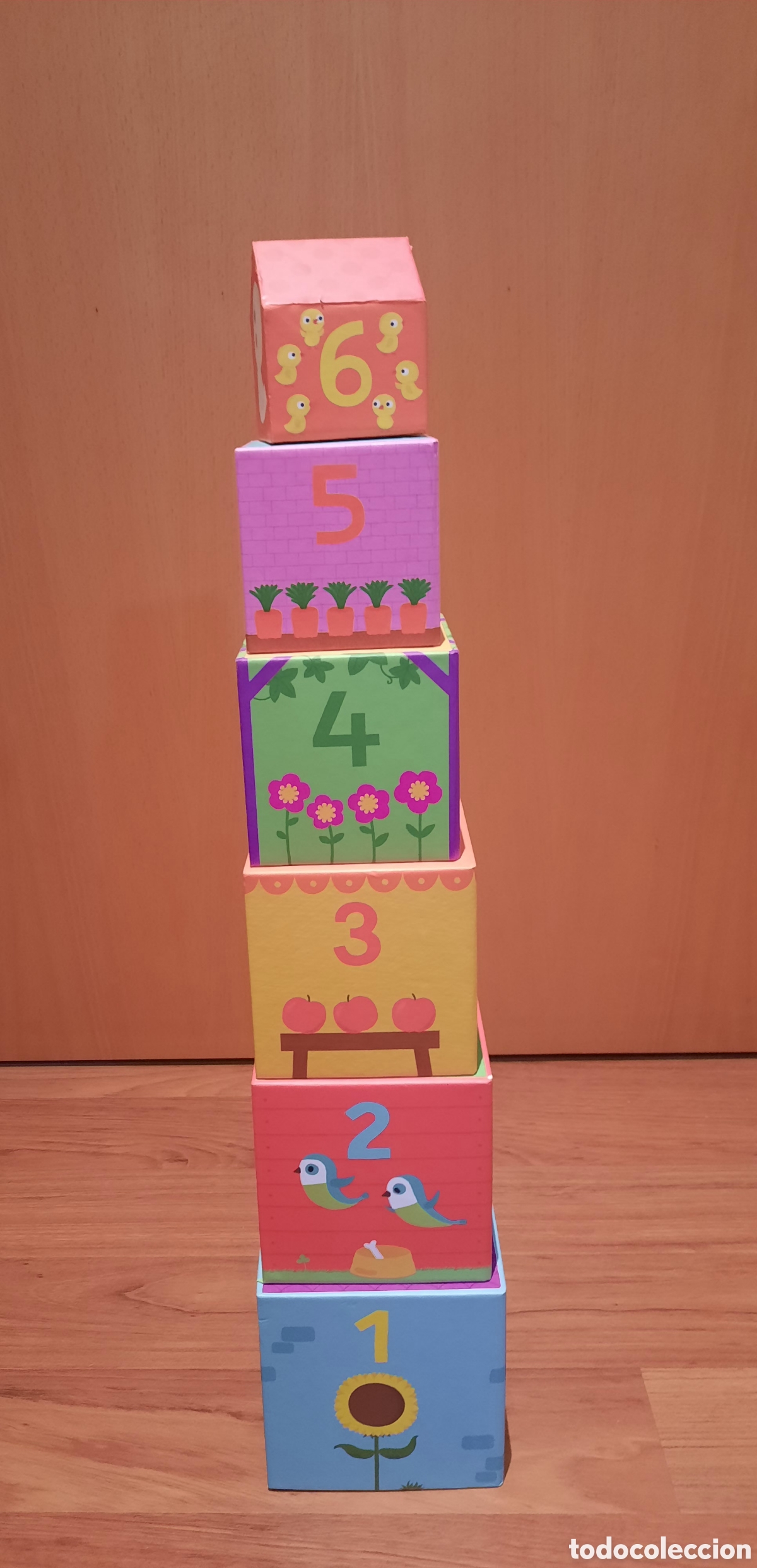 Juegos antiguos: Juego de cubos apilables - Foto 4