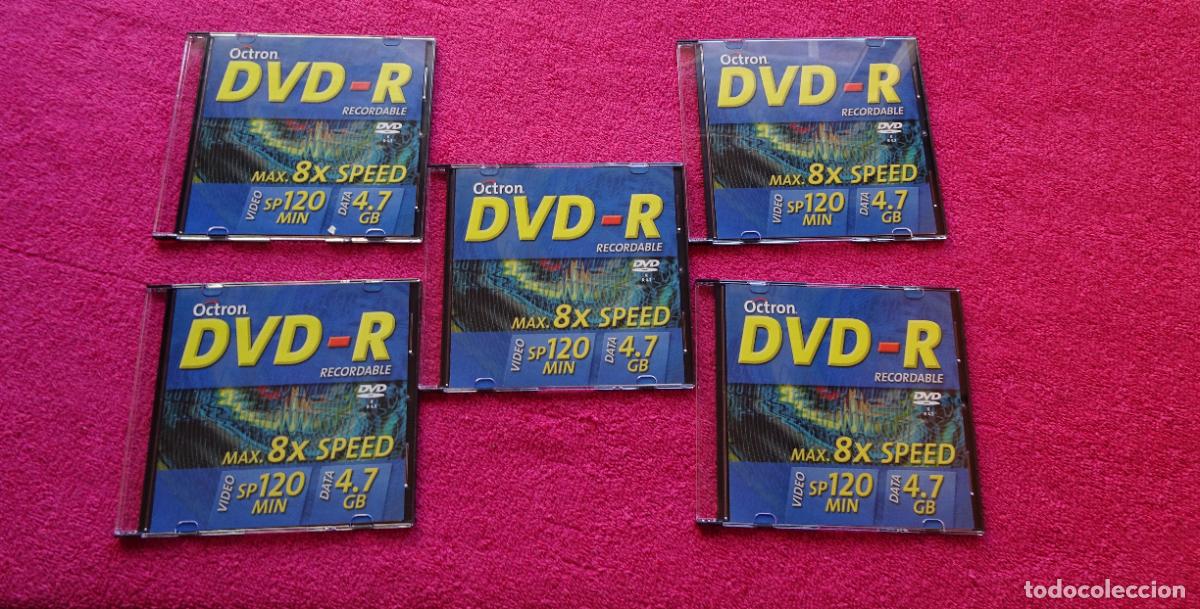 Juegos antiguos: DVD-R Octron 5 unidades grabable 4,7 gb velocidad 8x 120 minutos de duraci&oacute;n