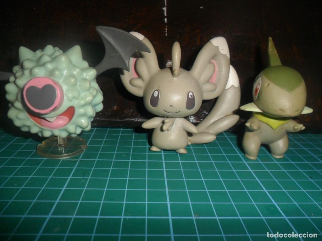 Juegos antiguos: 128- Lote 3 Figuras Pok&eacute;mon Originales (Woobat, Minccino, Axew)