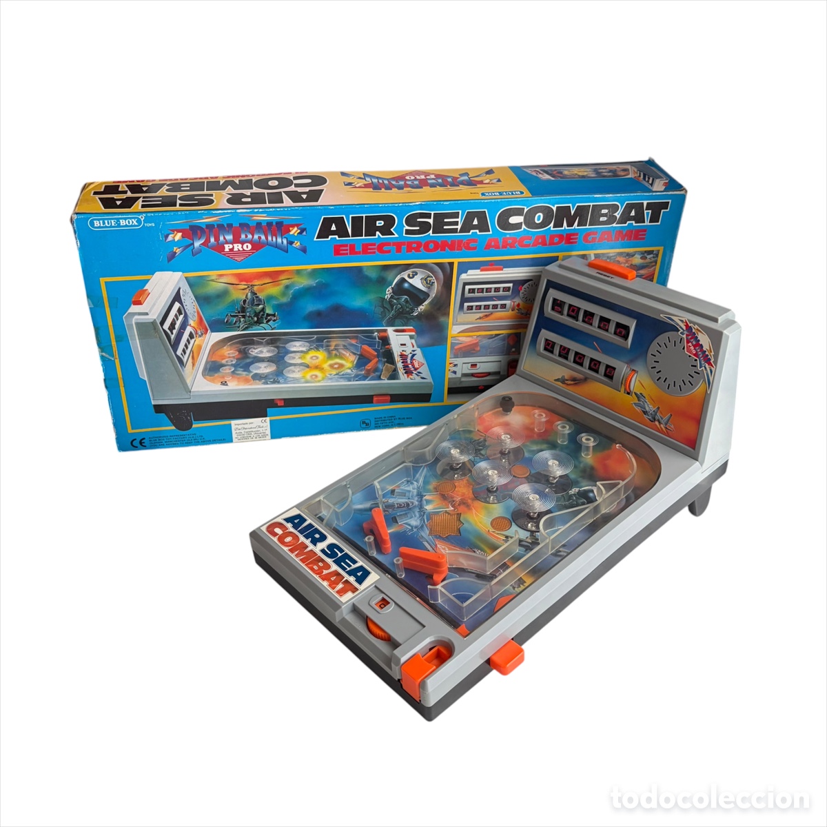 Juegos antiguos: Juego de Pin Ball Pro de Blue Box Air Sea Combat con luces y sonido