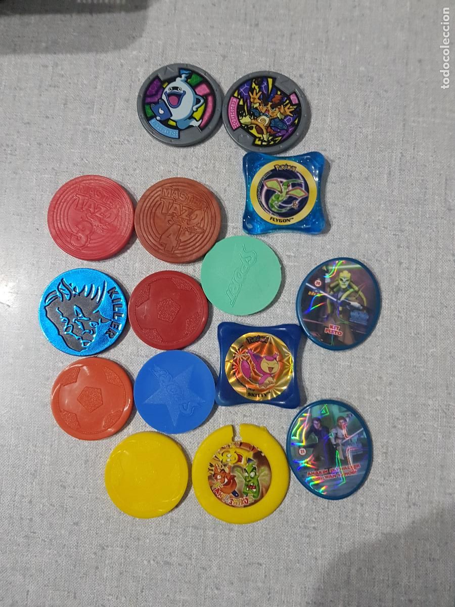 Juegos antiguos: 15 TAZOS VARIADOS DE DIVERSOS JUEGOS
