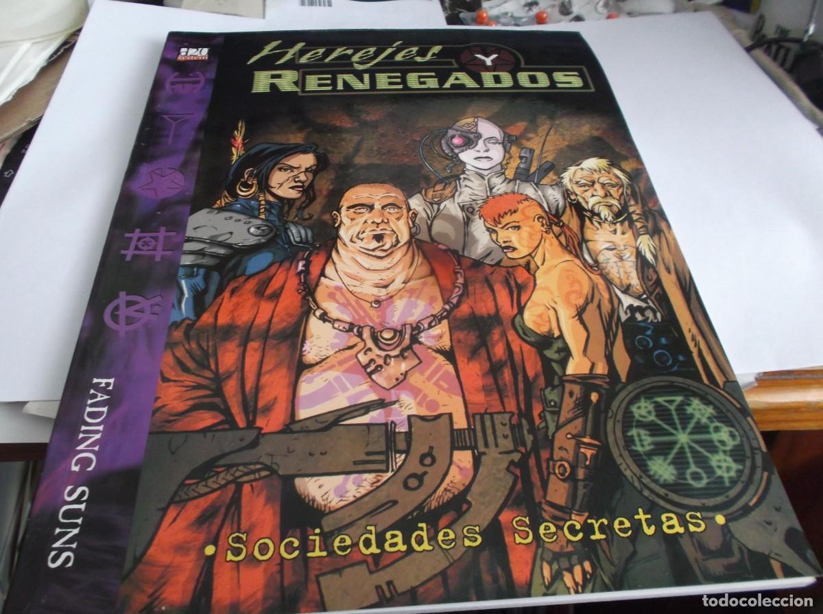 Juegos antiguos: REVISTA d20sytem,JUEGO DE ROLL -HEREJES Y RENEGADOS -SOCIEDADES SECRETAS- FADING SUNS