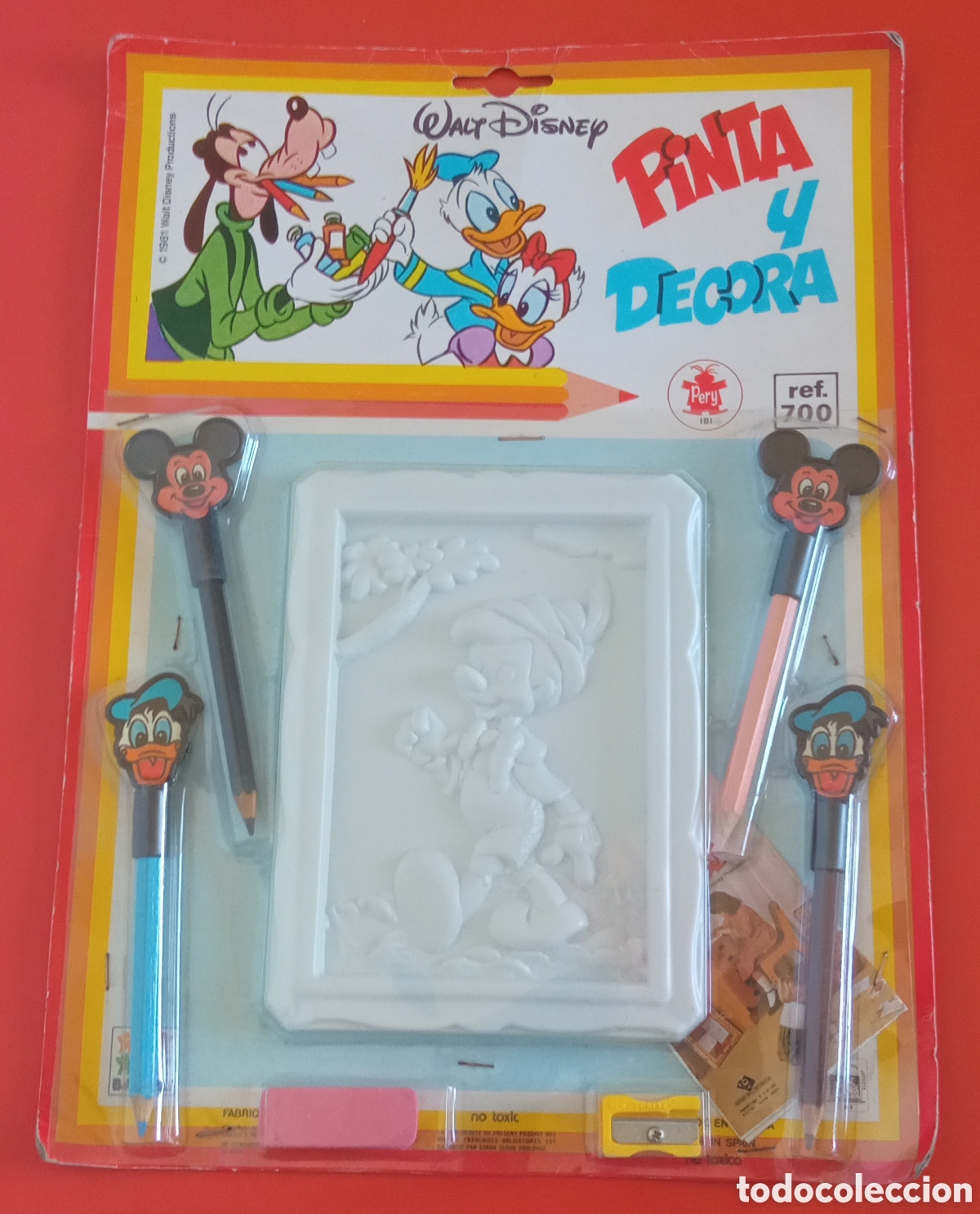 Juegos antiguos: PINTA Y DECORA.PINOCHO.WALT DISNEY - PERY 1981.BLISTER SIN ABRIR.