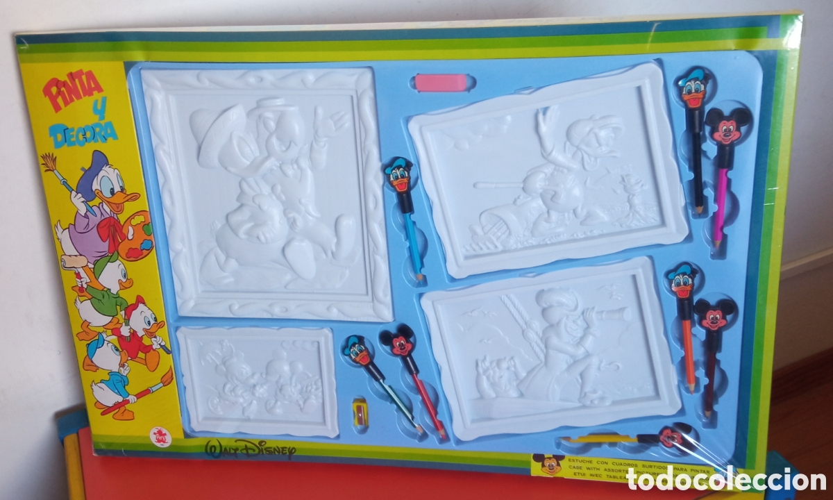 Juegos antiguos: PINTA Y DECORA.DONALD,MICKEY,CARIOCA,GARFIO.WALT DISNEY - PERY 80'S.CAJA SIN ABRIR.
