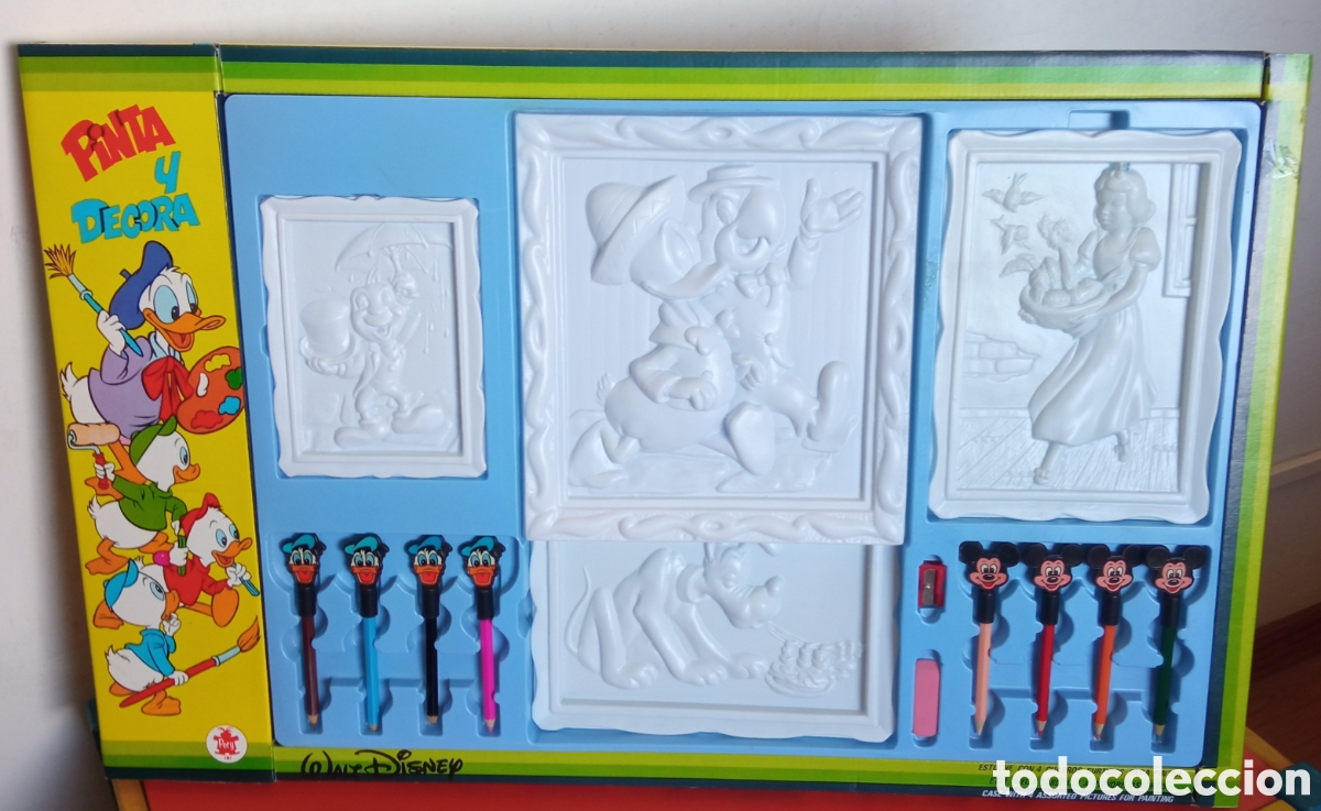 Juegos antiguos: PINTA Y DECORA.DONALD,CARIOCA,PEPITO GRILLO,PLUTO, BLANCANIEVES.WALT DISNEY - PERY 80'S.EN CAJA.