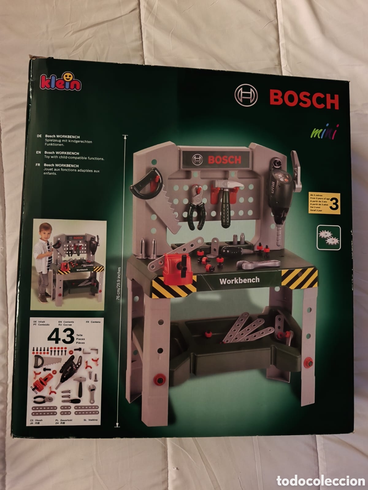 Juegos antiguos: Bosch . Workbench . 8639 . Banco de trabajo de juguete . Theo Klein . Gran tama&ntilde;o . caja original