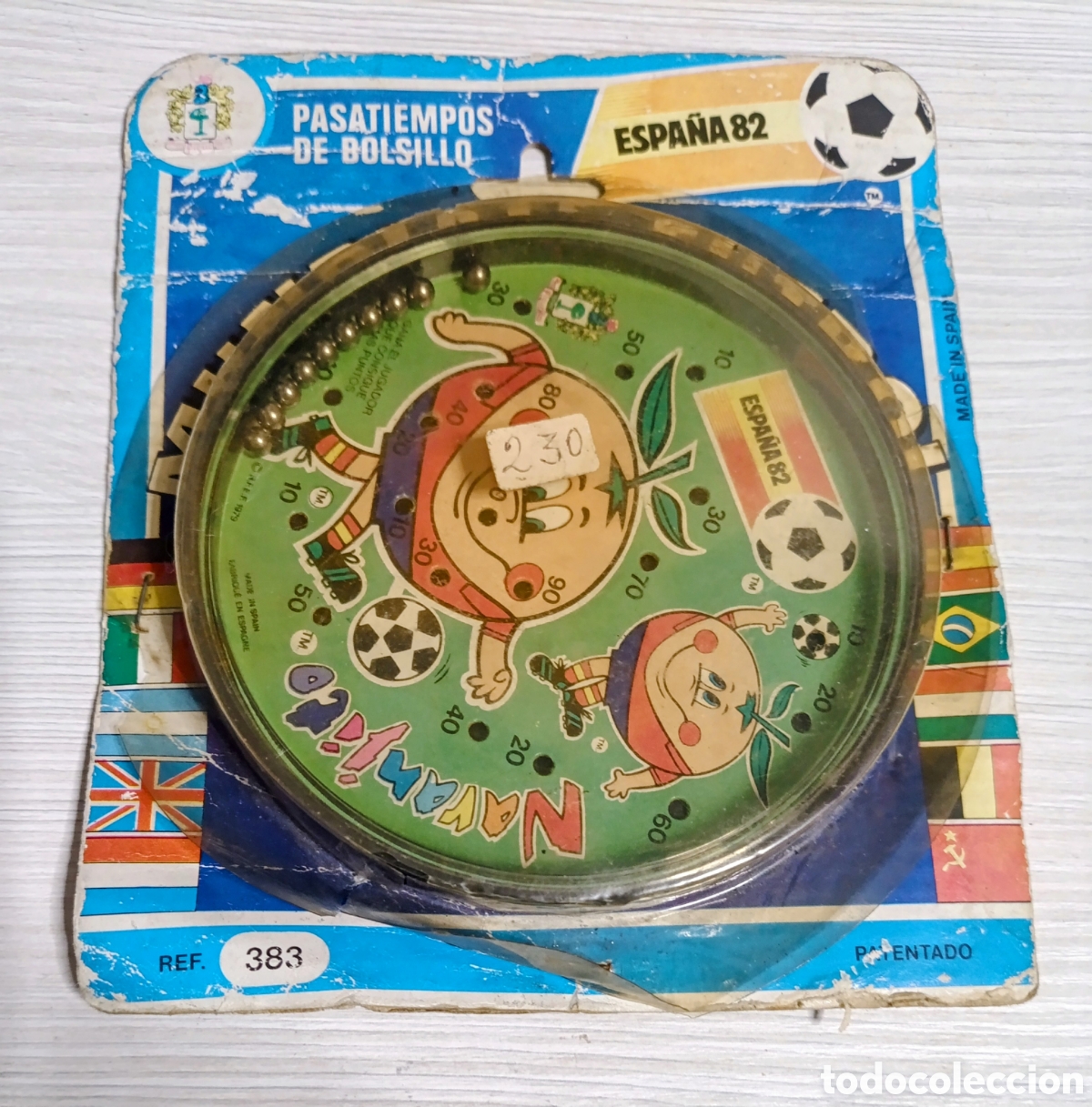 Juegos antiguos: Pasatiempos de bolsillo sin uso Naranjito Mundial 82