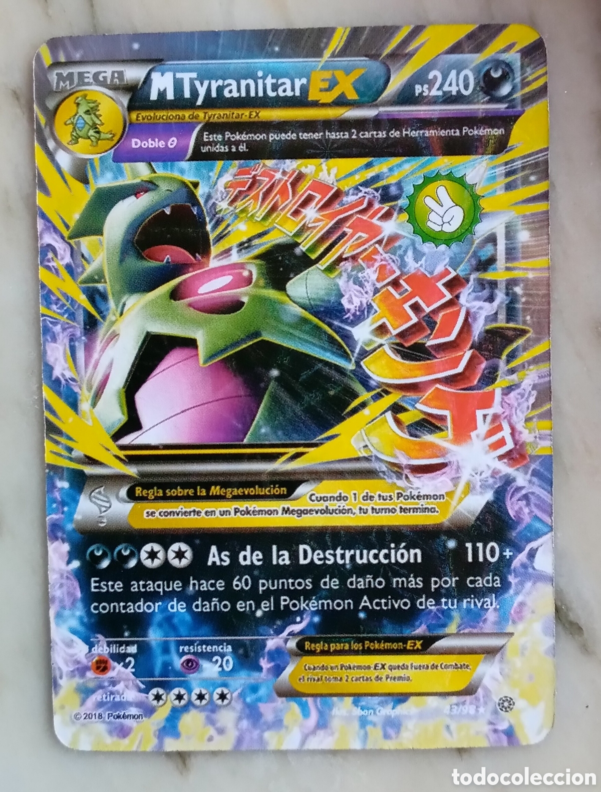Juegos antiguos: Tyranitar EX Carta Pokemon 43/98