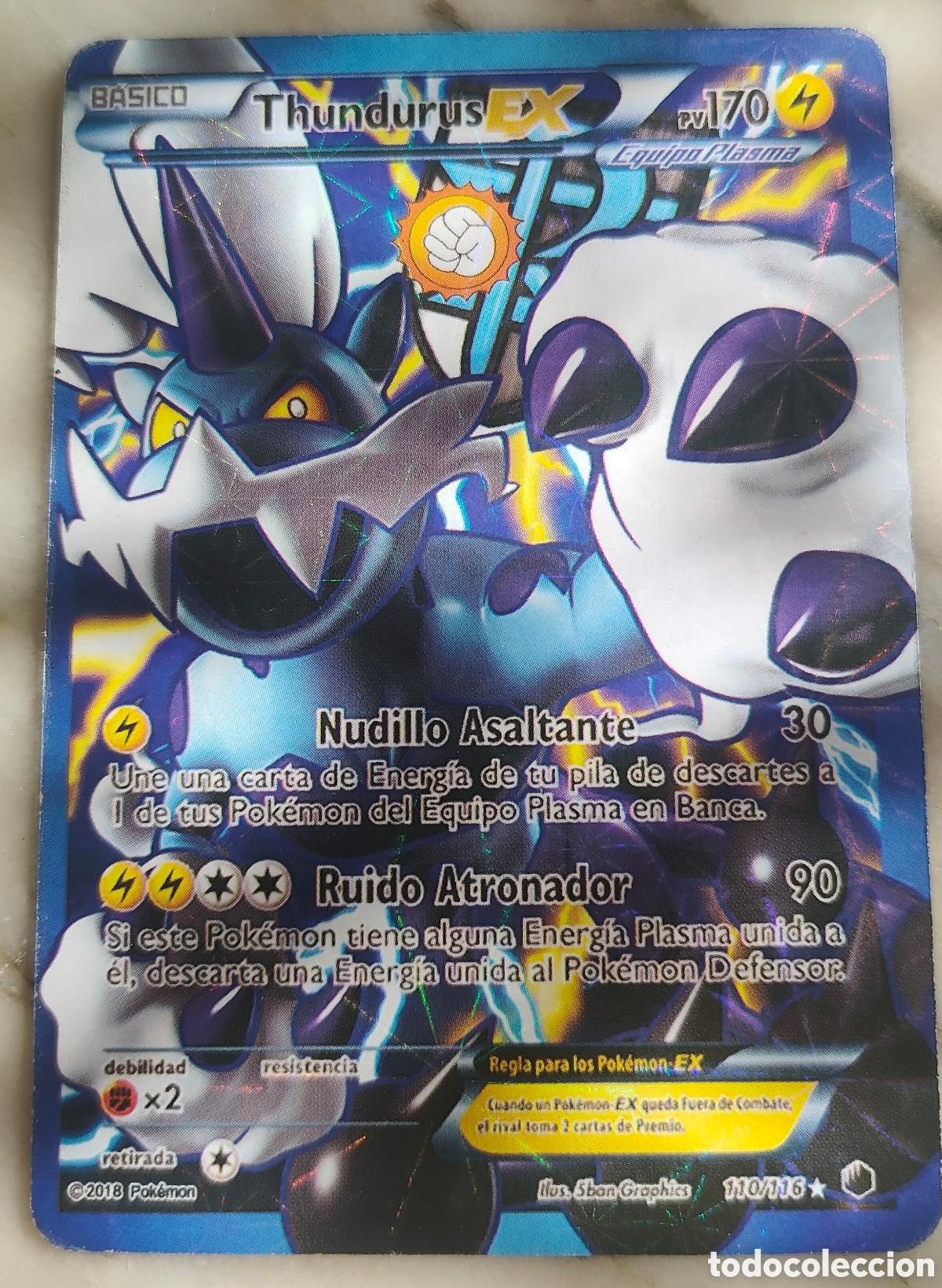 Juegos antiguos: Thundurus EX Carta Pokemon 110/116