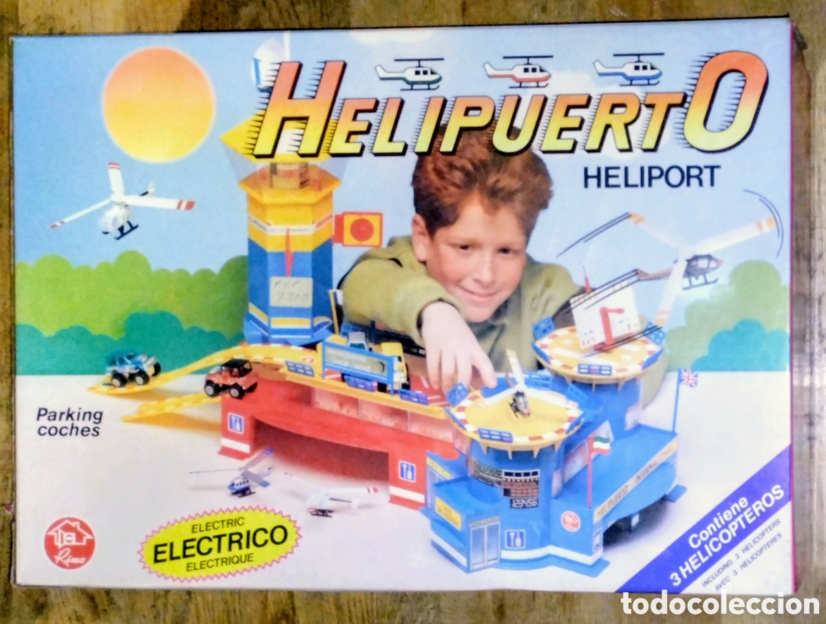 Juegos antiguos: HELIPUERTO EL&Eacute;CTRICO vintage RIMA completamente NUEVO SIN ESTRENAR y SIN PROBAR ver fotos