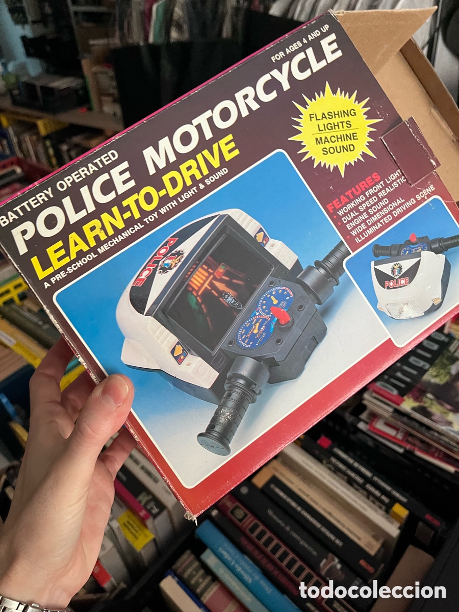 Juegos antiguos: Juguete a&ntilde;os 80 simulador de moto de polic&iacute;a