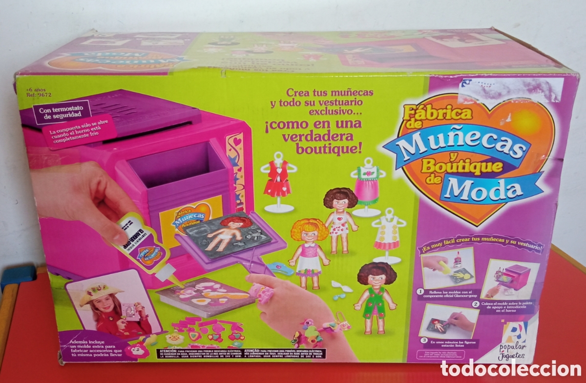 Antike Spiele: F&Aacute;BRICA DE MU&Ntilde;ECAS Y BOUTIQUE DE MODA HORNO MOLDEADOR.POPULAR DE JUGUETES 1997.NUEVO EN CAJA.