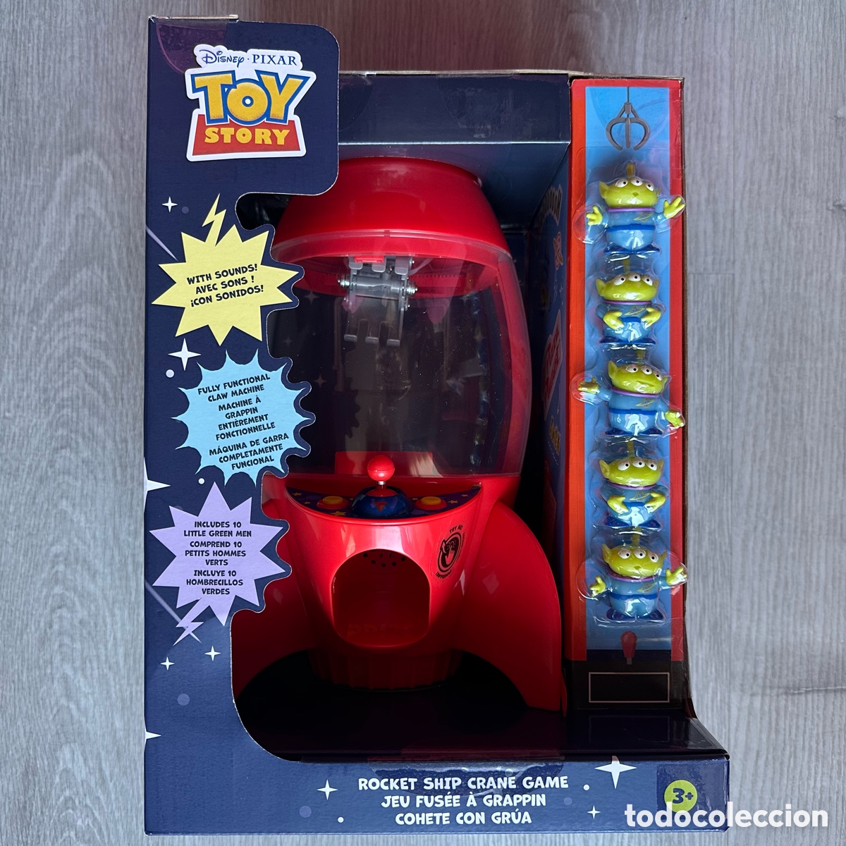 Antike Spiele: M&aacute;quina de gancho de alien&iacute;genas con sonido, Toy Story, Disney Store.