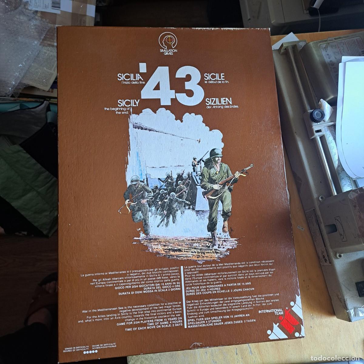 Juegos antiguos: Wargame Sicilia 1943 Juego de International Team sobre la invasi&oacute;naliada de Sicilia, reglamento en