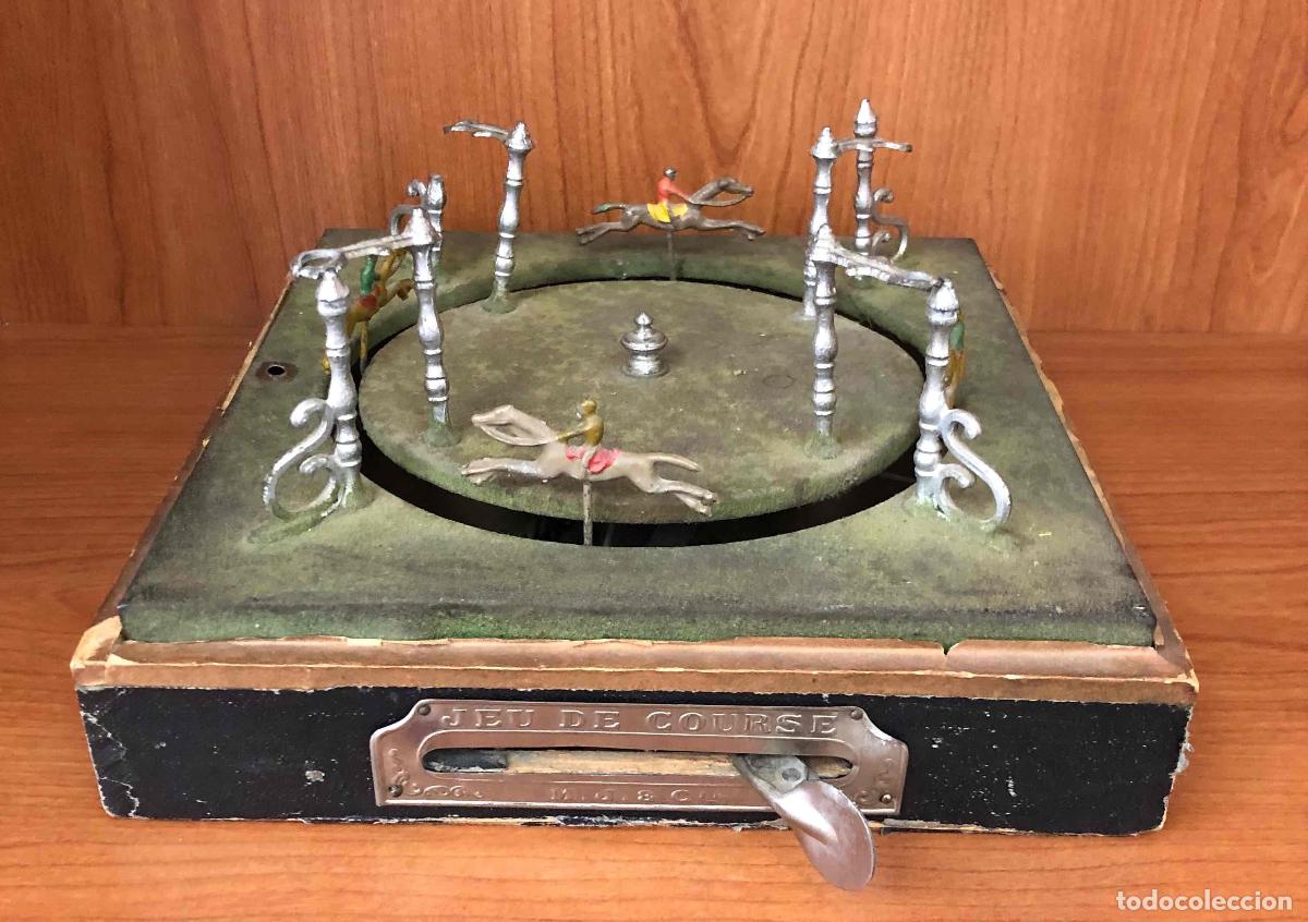 Juegos antiguos: ANTIGUO JUEGO MECANICO CARRERAS. JEU DE COURSE HORSE RACING GAME. MARCA M.J. & CIE. FRANCE. C.1900
