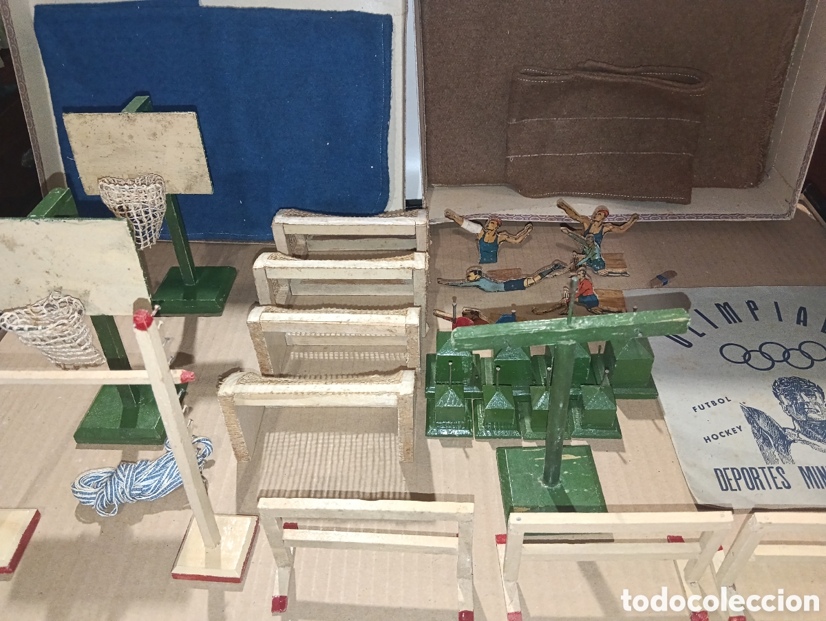 Juegos antiguos: ANTIGUO JUEGO MADERA OLIMPIADA DEPORTES MINIATURA REUNIDOS VALENCIA